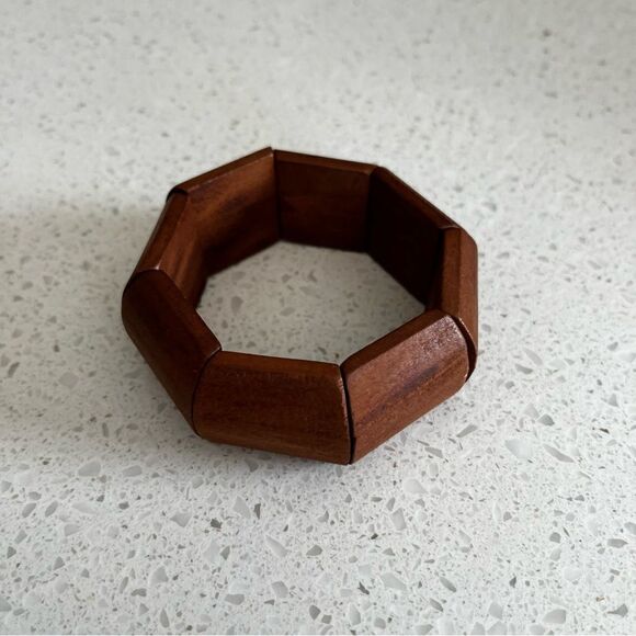 Bohemian Style Elastic Wooden Bracelet, Retro And Minimalist Design - Picture 3 of 10